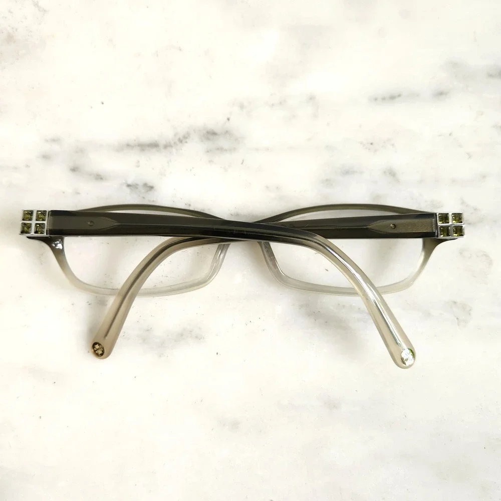 Vintage Tory Burch Eyeglasses‎ Women's Olive Green Square Frames Green Gems